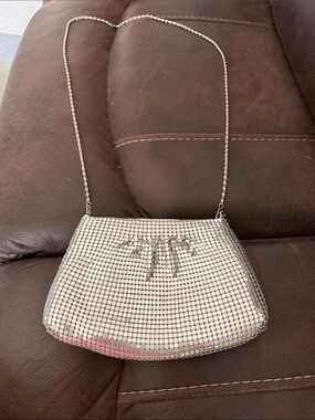 Silver Mesh Evening Chain Shoulder Bag
